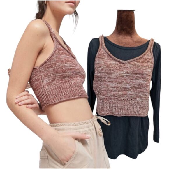 Urban Outfitters marled sweater vest tank cropped size l - Picture 1 of 8